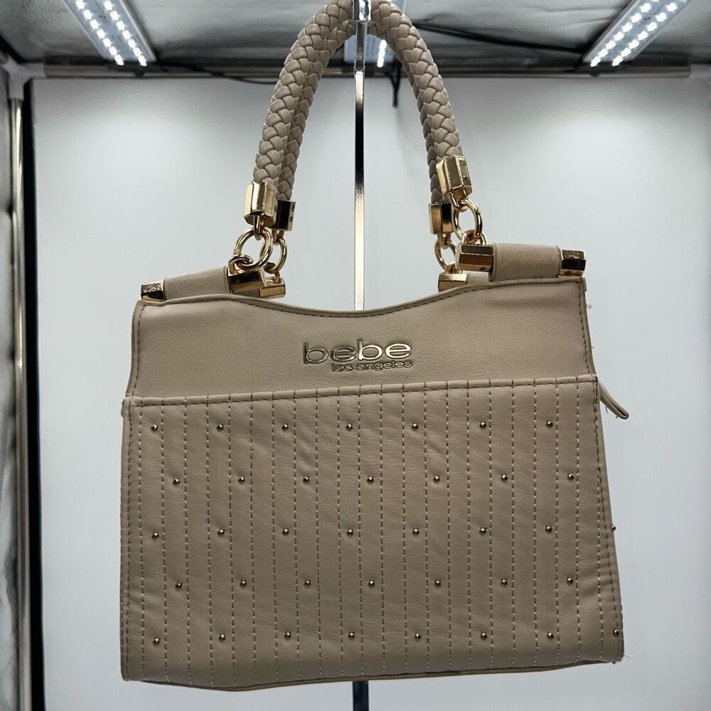 bebe Aliah Stud Micro Shopper Mini Bag Braided Handles